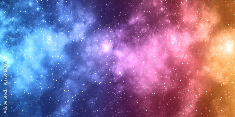 Fototapeta premium Colorful Cosmic Background with Stars and Nebulae
