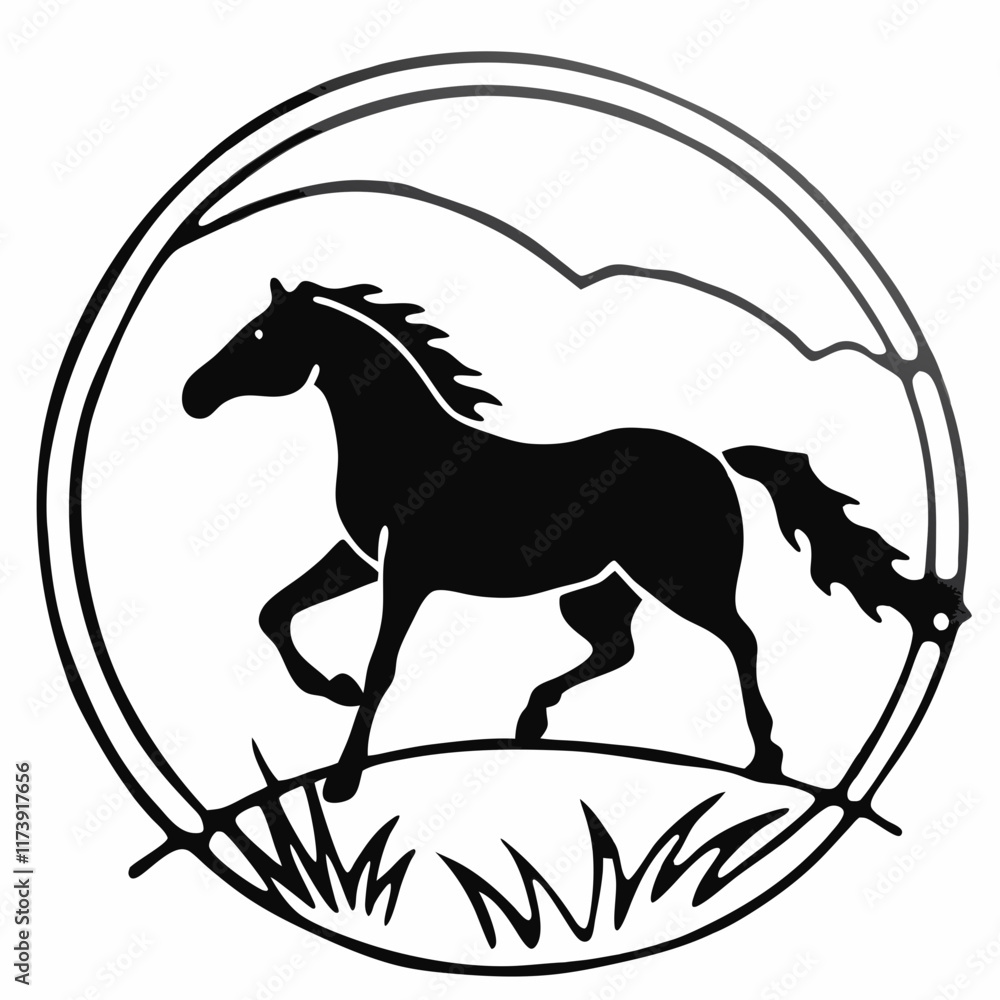 Obraz premium horse silhouette vector illustration