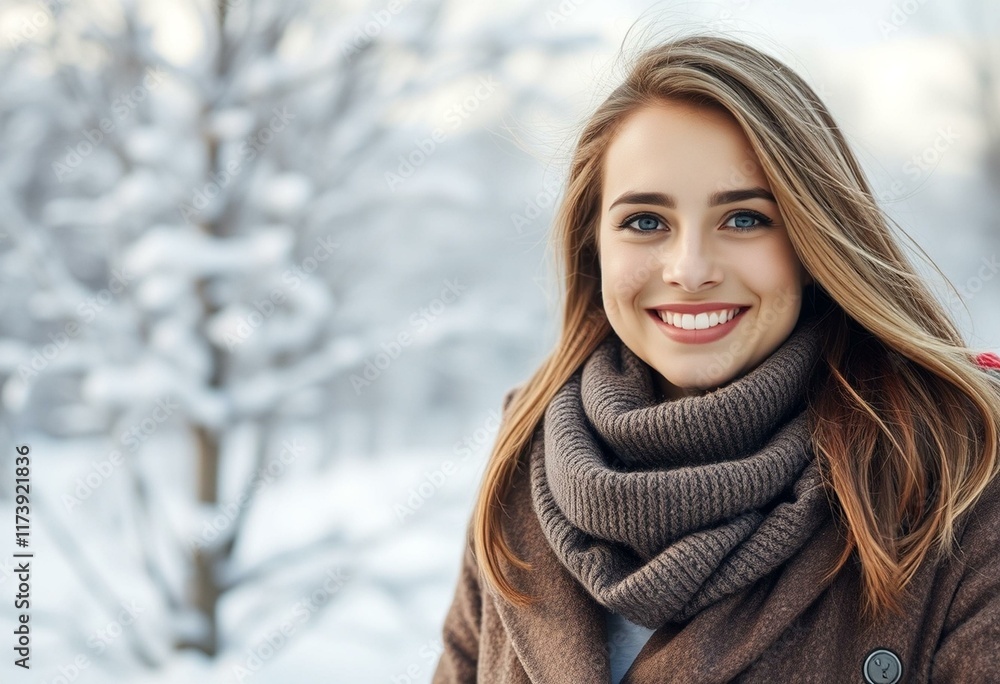 Winter portrait of a smiling female Winter portrait of a smiling female