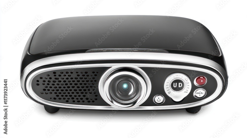 Fototapeta premium Compact portable projector with sleek design. Ideal for presentations movie nights or gaming on the go.