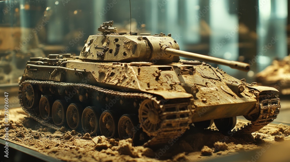 Detailed Wartime Artifacts in Warm Museum Light Detailed Wartime Artifacts in Warm Museum Light
