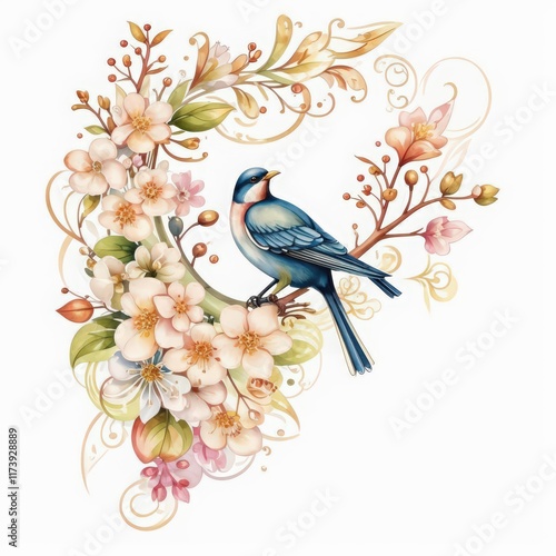 blue bird on a branch