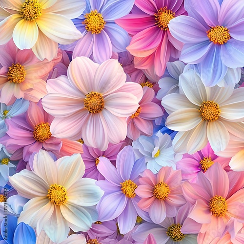 colorful floral petals nature art design