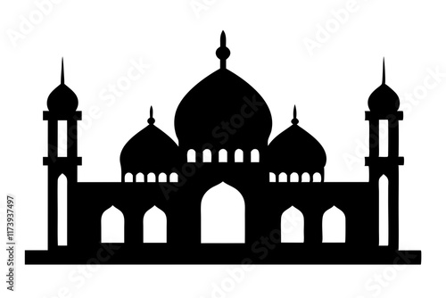 Mosque Icon Silhouette Vector Illustration