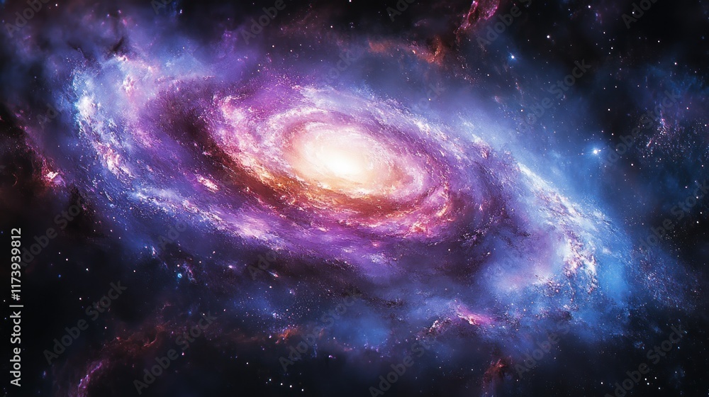 Vibrant Spiral Galaxy with Cosmic Wonder and Star Clusters Vibrant Spiral Galaxy with Cosmic Wonder and Star Clusters