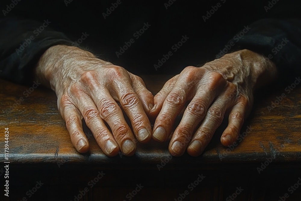 Fototapeta premium Handcuffed Man in Custody during Legal Proceedings