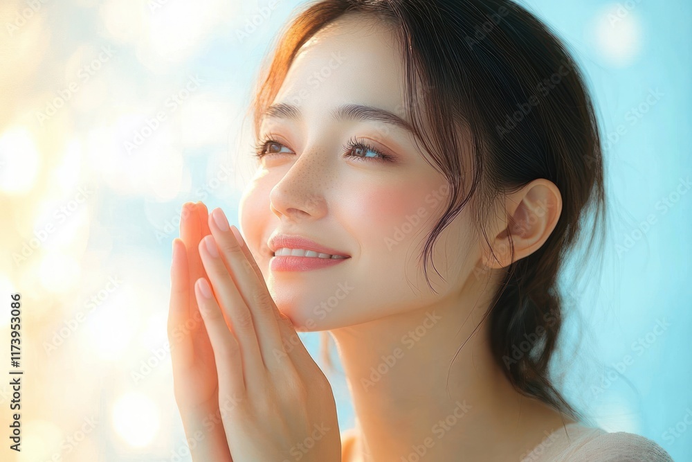 Beauty Portrait of a Young Woman in Soft Pastel Colors Beauty Portrait of a Young Woman in Soft Pastel Colors