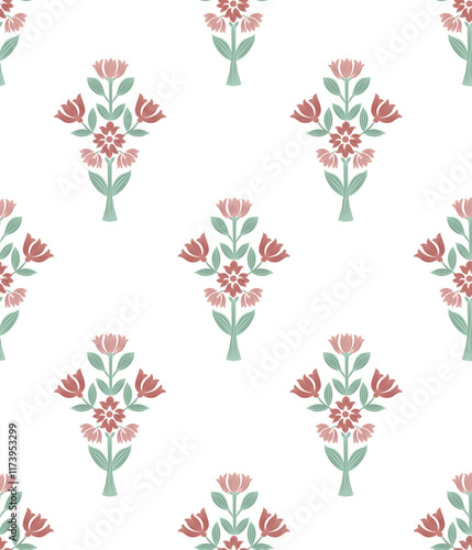 Boho Floral repeat pattern, Floral Block print , Flower damask, floral vector file, Floral ogee pattern, damask pattern, medallion