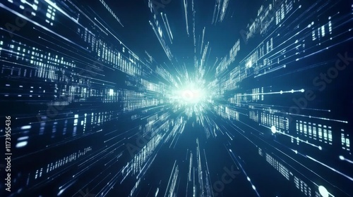 Wallpaper Mural Abstract Data Flow in Bright Light Imagery Torontodigital.ca