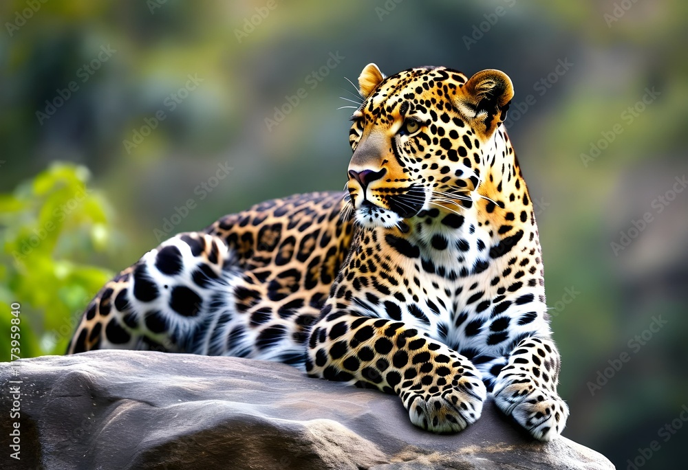 Fototapeta premium A leopard in the Jungle