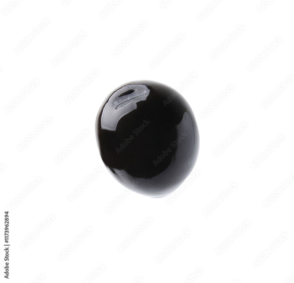 One whole black olive isolated on white One whole black olive isolated on white