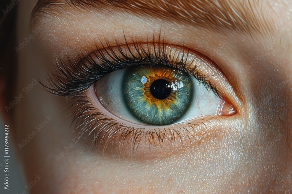 Close-Up of a Human Eye with Dramatic Lighting and Fine Details Close-Up of a Human Eye with Dramatic Lighting and Fine Details