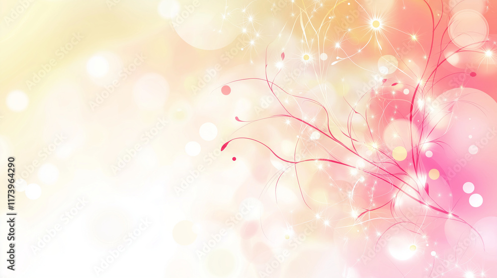 Abstract floral background with pink and yellow bokeh Abstract floral background with pink and yellow bokeh