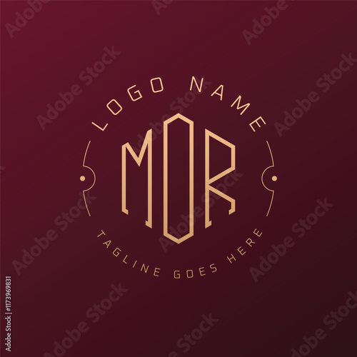 Luxury MOR Logo Design, Elegant Letter MOR Monogram Logo. Minimalist Polygon MOR Logo Design Template