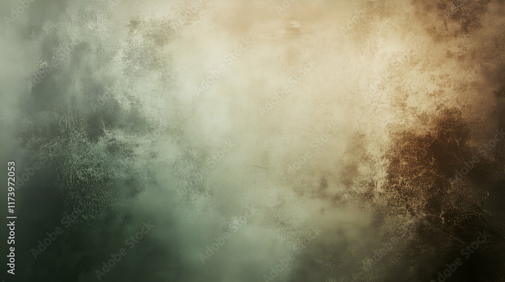 Obraz premium soft matte background with pale green and warm brown tones, incorporating faint, irregular spotting to emulate the weathered patina of oxidized copper. 