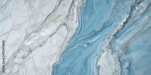 Wallpaper Mural Bright cerulean marble, elegant veined pattern, screen, veins Torontodigital.ca