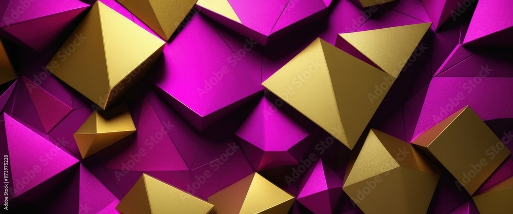 Colorful geometric shapes create a vibrant abstract landscape with shades of pink and gold in a playful arrangement Colorful geometric shapes create a vibrant abstract landscape with shades of pink and gold in a playful arrangement