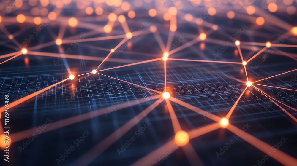 Fototapeta premium High Contrast Security Network with Soft Lighting