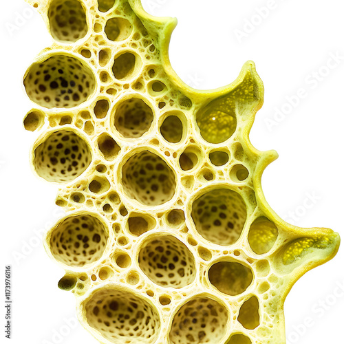 Intricate Close Up of a Biological Cell Revealing Cellular Structures and Textures Under Microscopic Examination Evoking Curiosity and Scientific Wonder