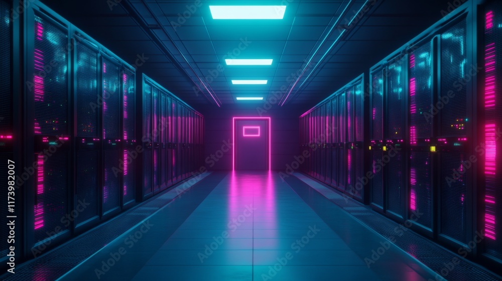 Secure Technology Environment with Glowing Effects Secure Technology Environment with Glowing Effects