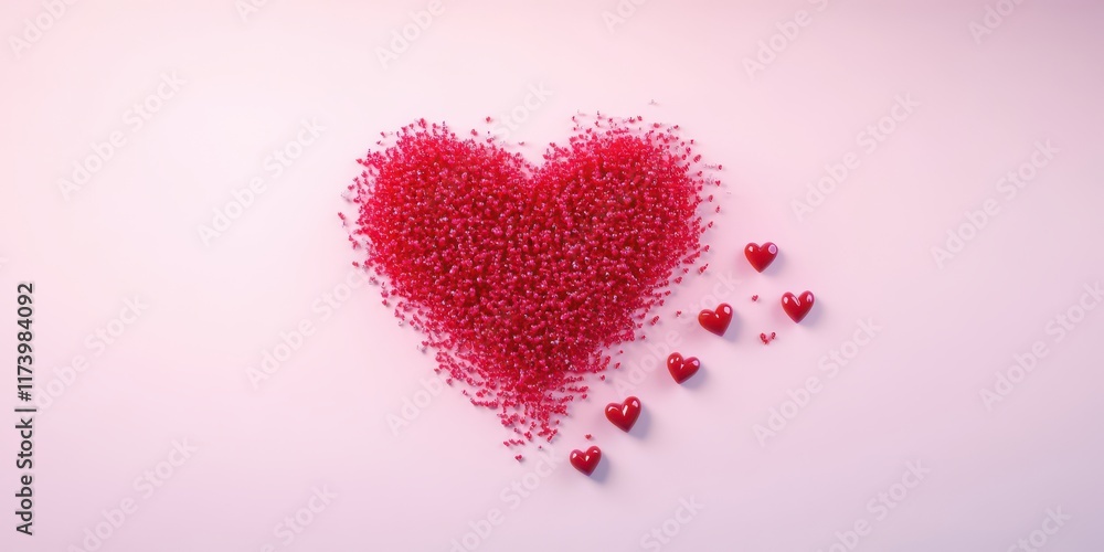 Many small hearts joined together to form one big heart. Many small hearts joined together to form one big heart.