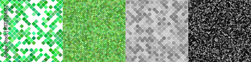 Seamless geometrical diagonal square pattern set
