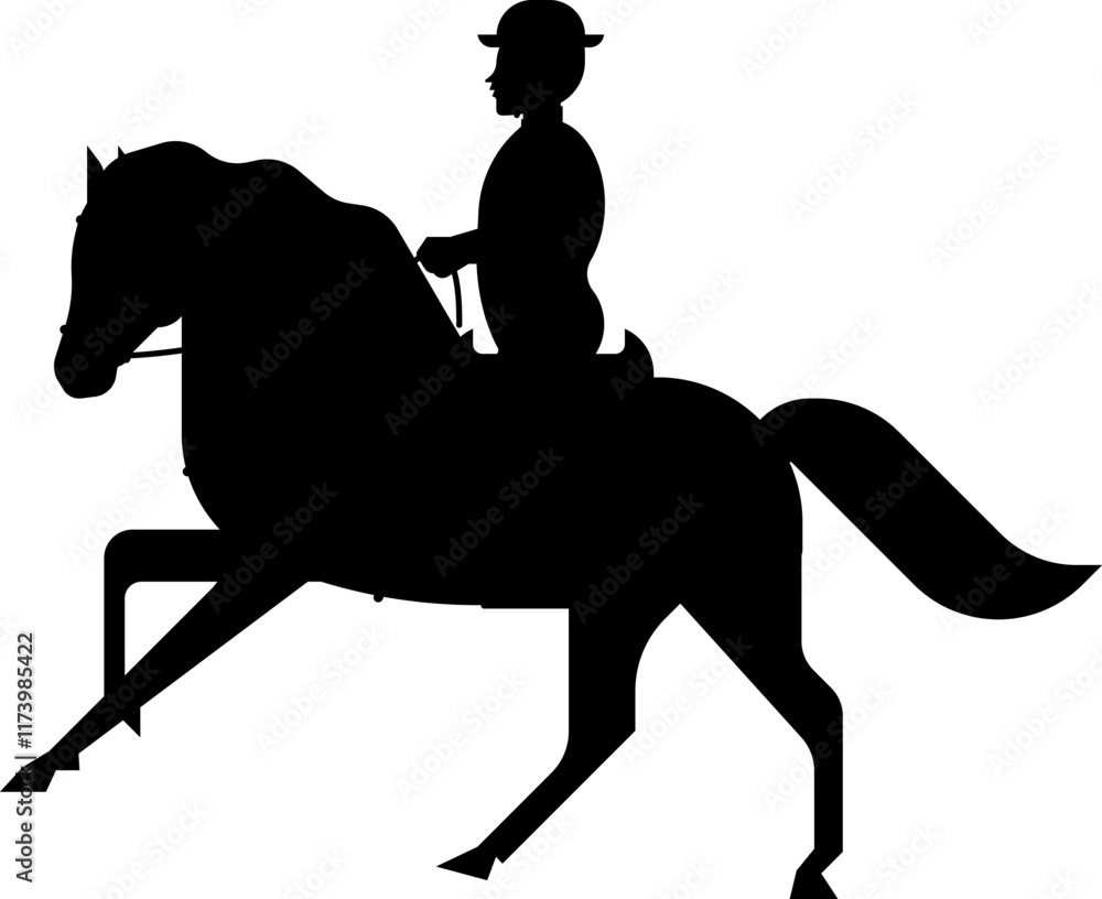 man with horse Vector Silhouette Illustration