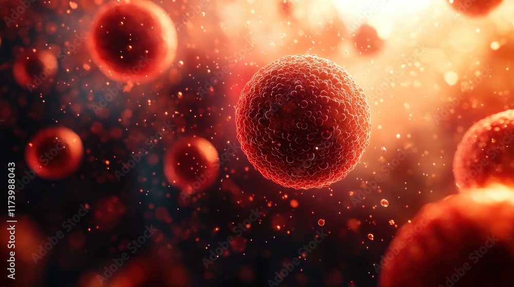 Close-up View of Blood Cancer Cells Structure and Complexity in Microscopy Research Close-up View of Blood Cancer Cells Structure and Complexity in Microscopy Research