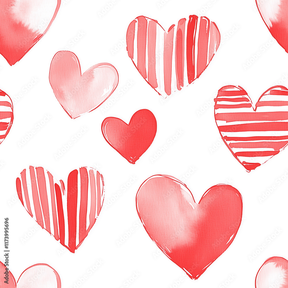 Red Hearts Graphic Seamless Pattern