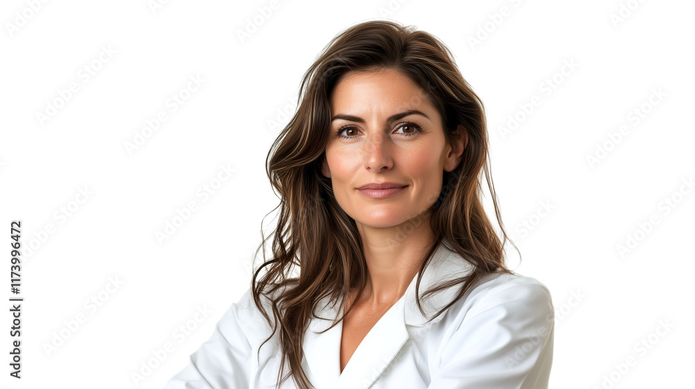 professional caucasian female doctor with smiling face isolated on white background professional caucasian female doctor with smiling face isolated on white background