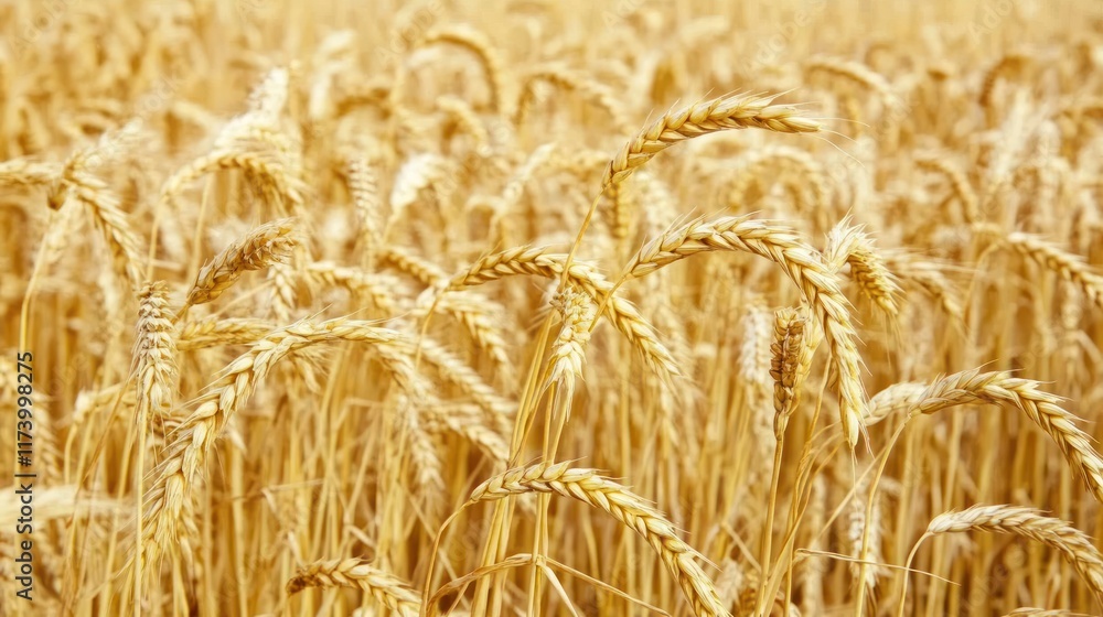 Golden wheat field, ripe ears of grain swaying gently in the summer breeze. Golden wheat field, ripe ears of grain swaying gently in the summer breeze.