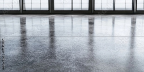 Floor sticker mockup with concrete texture displayed as a 3D rendering