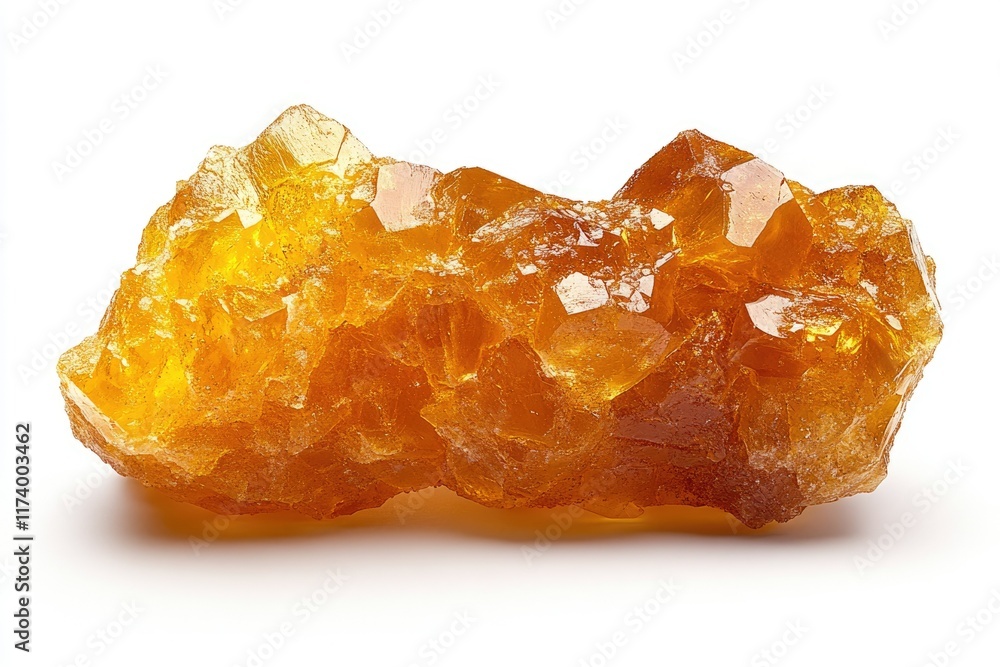 A close-up of a large, amber-colored rock candy, showcasing its crystalline structure. A close-up of a large, amber-colored rock candy, showcasing its crystalline structure.