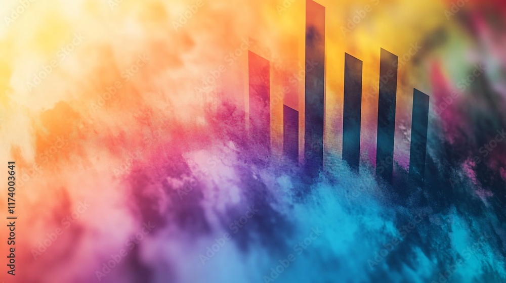 Naklejka premium Abstract colorful background with dark bars.