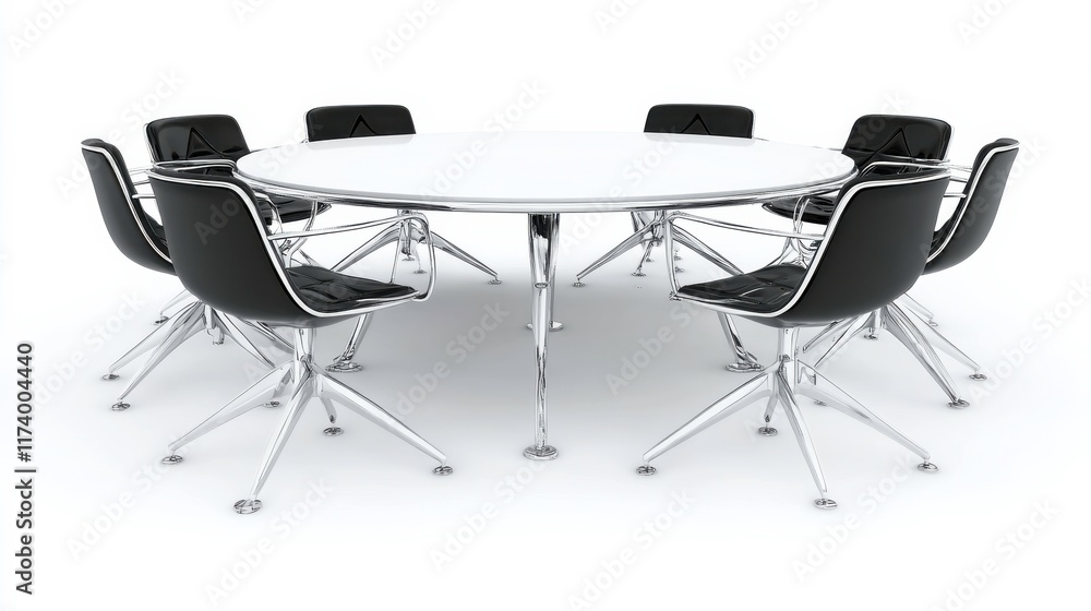 Fototapeta premium Modern Roundtable in Professional Setting