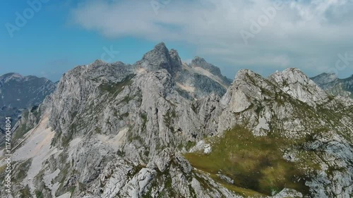 Wallpaper Mural Flying in Durmitor mountains. Durmitor National park in Montenegro. Beautiful aerial mountain landscape, 4k Torontodigital.ca