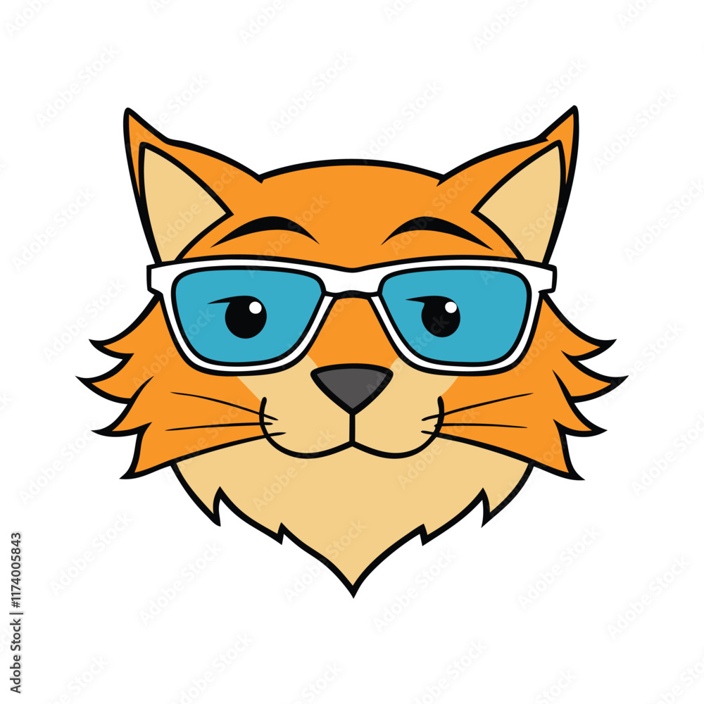 Funny cat head vector art illustration Funny cat head vector art illustration