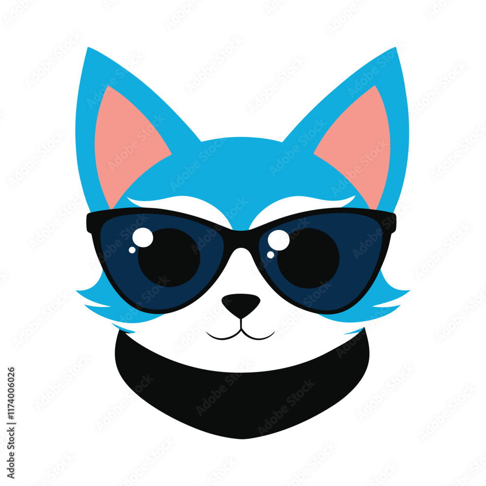 Funny cat head vector art illustration Funny cat head vector art illustration