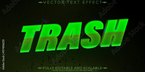Trash editable text effect, editable stinky and garbage text style