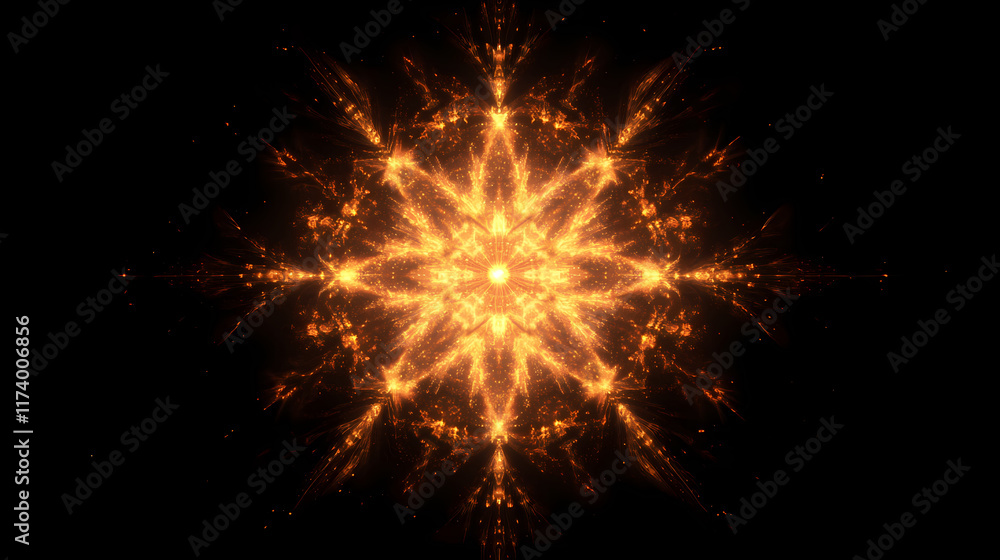Bright color fractal flash on a black background. Candescent. Illustration Bright color fractal flash on a black background. Candescent. Illustration