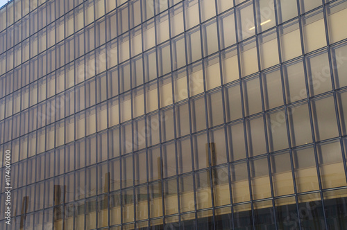 Glassed facade on newly built commercial estate photo