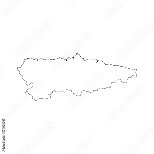 Asturias blank outline map