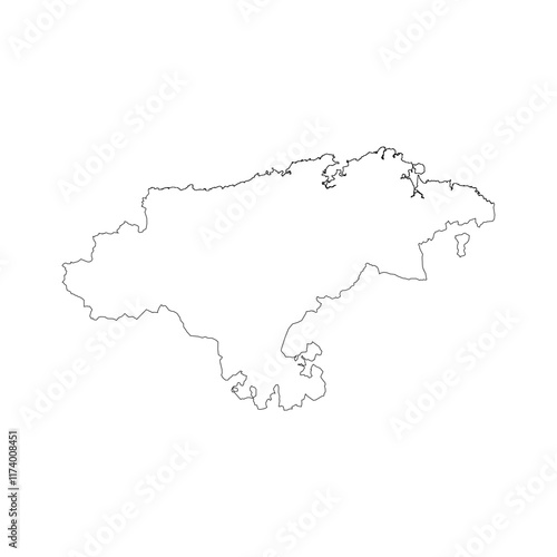 Cantabria blank outline map
