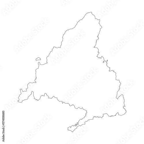 Madrid blank outline map photo