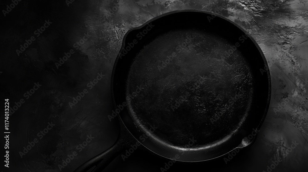 empty black cast iron skillet template mock up food photography background empty black cast iron skillet template mock up food photography background