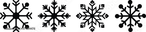 Snowflake silhouette set vector design big pack of ice illustration and icon