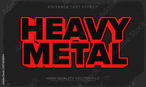 Rock text effect, editable text effect and music 3d font style bold shadow retro poster design