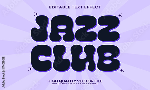 Jazz text effect, editable text effect and retro 3d font style bold shadow music poster design