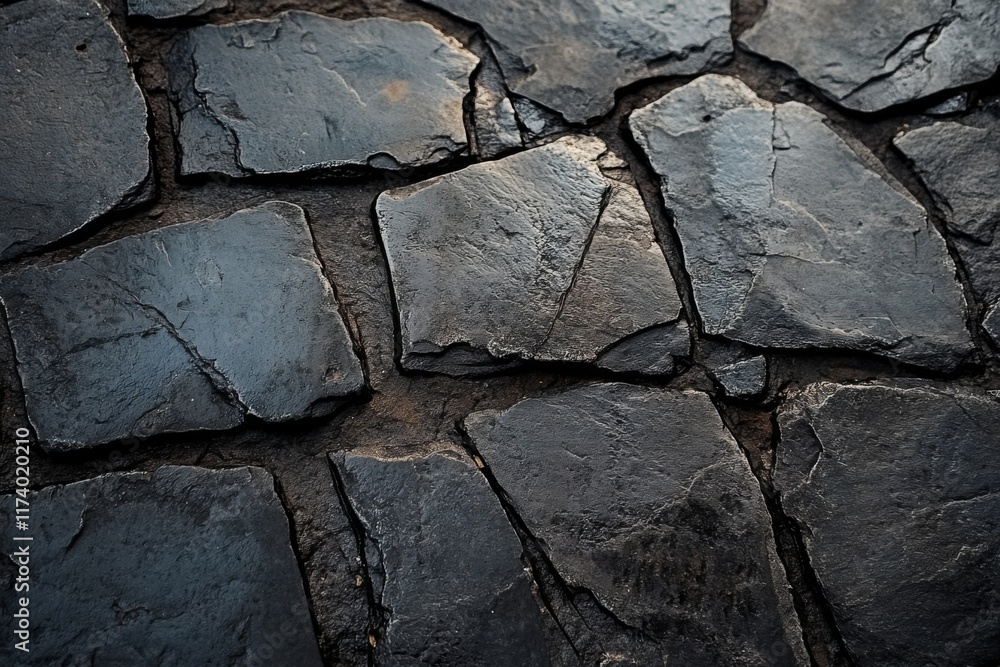 Fototapeta premium Closeup of cracked stone surface with textured details