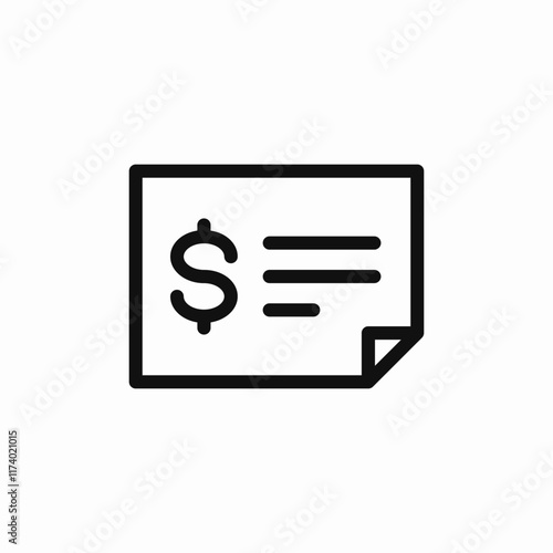 check cheque bill icon sign vector